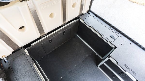 Goose Gear Alu-Cab Canopy Camper V2 - Toyota Tacoma 2005-Present 2nd & 3rd Gen. - Front Utility Module - 5' Bed