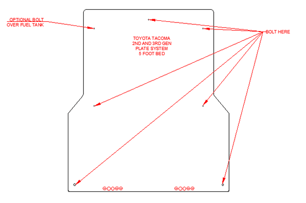 Goose Gear Toyota Tacoma 2005-Present 2nd and 3rd Gen. - Bed Plate Drawer System